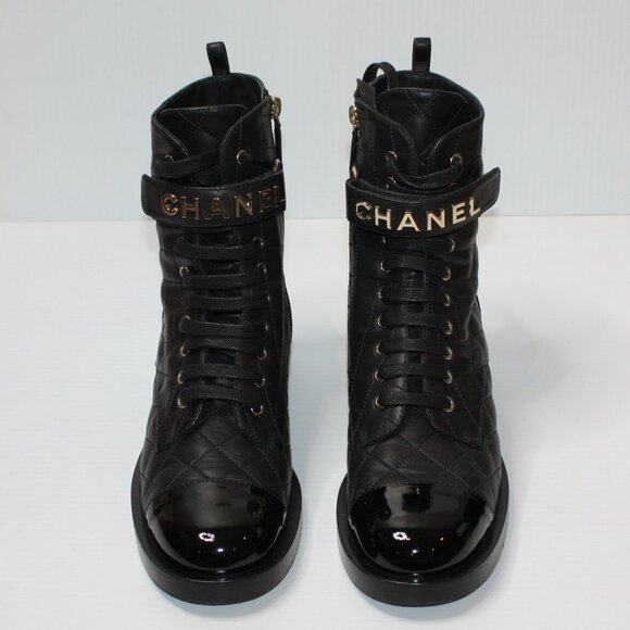 Chanel 45 mm Adventure LU Quilted Leather Black Boots in size EU 41 / US 11 - Picture 3 of 7